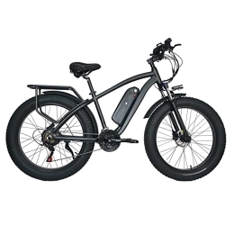 CMACEWHEEL Vélos électriques M26 Puissant VTT Vélo de Montagne électrique 26 Pouces Gros Pneu Neige vélo Plage vélo 48V Batterie Amovible Longue Endurance (Black 15Ah)