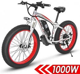 Macro vélo Macro 1000W Montagne Vélo électrique Vélo électrique, 26 « pour Les pneus de vélo Rue / Plage / SCH, Fat électrique VTT (Rouge)