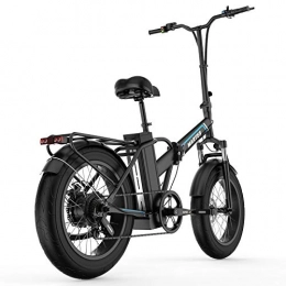 MARTES Vélos électriques Martes Vélo Électrique Pliant Gros Pneu 20“ * 4”, Batterie Au Lithium 48V 15Ah 500W Moteur, Vélo Urbain Montagneux 100-120Km