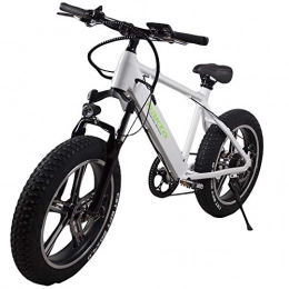 MERRYHE vélo MERRYHE Vélo électrique Amovible 350W-48V-8Ah Li-Batterie Vélo électrique Vélo De Neige 20 * 4.0 Vélos De Montagne VTT Citybike 6 Niveaux Pas Vélo électrique Intelligent, White-48V8AH