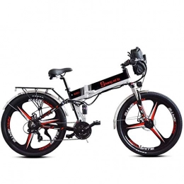 MIAOYO Vélos électriques MIAOYO Vélo électrique de Montagne, vélo Pliable Portable, Bicyclette électrique à Suspension, régénération de Puissance Ebike 48V 350w, réglable de siège, Mode de croisière, Noir