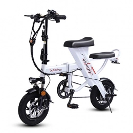 MSM Vélos électriques Mini Petit Adulte E-Bike, Léger Pliage Porable Vélo électrique, 3 Modes D'équitation avec Masseur De Soulagement, Vitesse Maximale 25km par Heure Blanc 30-35km, 25km / h