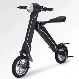 MMJC vélo Mini Pliant Vélo Électrique, USB Charge Interface Adulte Portable Étanche Confortable Vélo Électrique Vélo en Alliage D'aluminium Loisirs Scooter, 35-45Km, Noir