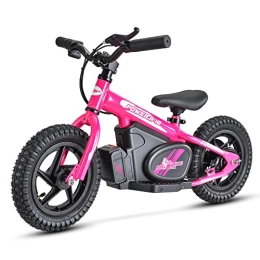 MIO TECK vélo Mio Teck - Electric Balance Bike Rose Fluo | Vélo Électronique Rose Fluo pour Enfants 12 Pouces 3-5 ans, 2 Vitesse 8-16 Km / h, 24 V 100 W Brush Motor