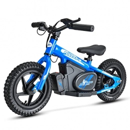 Mio Teck - Electric Balance Bike | Vélo électrique pour enfants, 12 pouces, 3-5 ans, 2 vitesses 8-16 km/h, 24 V 100 W Brush Motor (Blu)