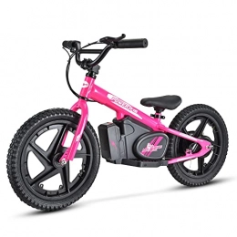 MIO TECK vélo Mio Teck - Electric Balance Bike | Vélo électrique pour enfants, 16 pouces, 3-5 ans, 2 vitesses 12-24 Km / h, 24 V 170 W Brush Motor (rose fluo)