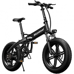 通用 Vélos électriques MK012 E-Bike, 20 x 4, 0 pouces Vélo électrique Pedelec pour adultes hommes et femmes avec 36 V 10 Ah amovible Batterie, E-VTT de neige 25 km / h, 250 W Shimano à 7 vitesses Changement de vélo pliable