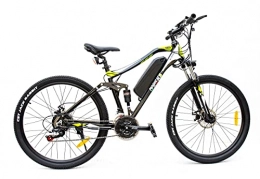 Genérico Vélos électriques Mountain Bike Vélo électrique à double amortisseur, VTT 27, 5 Madics CD15, 250 W, 36 V, batterie Samsung noir vert