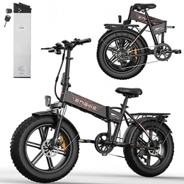 Moye vélo Moye Vélo électrique 20"x 4.0 Gros Pneu Vélo électrique Pliant 750W Vélos électriques pour Adultes avec Batterie Amovible 48V 12.8AH, 7 Vitesses, B / Black
