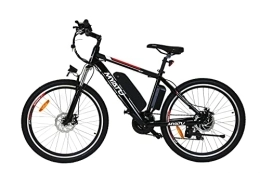 VANKEL Vélos électriques MYATU Moutainbike Vélo électrique 26" avec dérailleur Shimano 21 vitesses, moteur 250 W, batterie lithium-ion 36 V 12, 5 Ah, cadre en aluminium, 25 km / h, pour homme et femme, noir