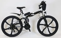 VANKEL Vélos électriques MYATU Vélo électrique pliable VTT 26", 21 vitesses, moteur 250 W, batterie lithium-ion 36 V 10, 4 Ah, cadre en aluminium, système de double suspension pour homme et femme, noir