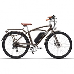 MZZK vélo MZZK 26'' Vélo de Montagne électrique à Assistance par pédale, vélo de Ville à Selle rétro, Puissant Moteur sans Balai de 400 W, Batterie au Lithium de 48V 13Ah (Marron 26'', 48V 13Ah)