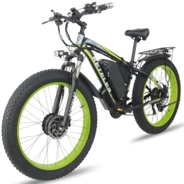 N\F Vélos électriques NF Vélo électrique 26 Pouces, motoneige à pneus Larges 4.0, VTT, VTT, équipé de Moteurs Doubles Avant et arrière, Batterie Samsung 48V23Ah, adapté aux Adultes (Vert)