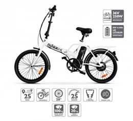 Nilox vélo Nilox E Bike X1 New, Vélo Électrique Pliant Mixte Adulte, Blanc