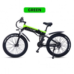 ONLYU vélo ONLYU Vélo Électrique, Vélo E 48V500W Montagne Vélo Électrique De La Batterie Au Lithium 48V12.4AH Alliage D'aluminium Vélo Pliant 4, 0 Gros Pneu Vélo pour Adultes, Vert