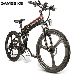 OUXI Vélos électriques OUXI Vélo électrique cyclomoteur LO26 pour Adulte, vélo de Montagne Pliant de 26 Pouces avec boîte de Vitesses Shimano 21 Vitesses, Vitesse maximale de 35 km / h, Batterie de Batterie 350W 10.4Ah-Noir
