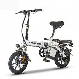 Pc-Hxl Vélos électriques Pc-Hxl Vélos électriques Vélo électrique portatif Pliant Intelligent en Aluminium avec Moteur Puissant de vélo électrique 250W pour Batterie Lithium-ION de 48 V Vitesse maximale Environ 25 km / h, Blanc