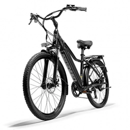 PHASFBJ Vélos électriques PHASFBJ Vélo Electrique, 26" E-Bike VTT Pliant 36V 300W Batterie au Lithium de Grande Capacité et Tektro Double Freins à Disque et Shimano Dérailleurs à 7 Vitesses, Noir, 10.4ah
