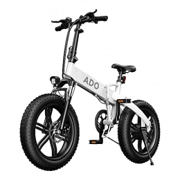 Generic Vélos électriques Pneus de vélo électrique Pliant ADO A20F 20 Pouces avec moyeu de Moulage intégré Moteur à Engrenages à taux de Puissance 500 W avec Vitesse 380 TR / Min (Blanc)