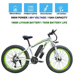QDWRF Vélos électriques QDWRF Fat Vélo de Montagne électrique, 26 Pouces électrique vélo de Montagne 4.0 Fat Tire Neige Bike 350W Fort Puissance 48V Batterie Lithium, 21 Vitesses, Jusqu’à 35km / h C