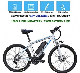 QDWRF Vélos électriques QDWRF VTT Électrique 26" E-Vélo Homme pour Adultes, 350W en Alliage d'aluminium Ebike vélos Amovible 48V 13Ah Lithium-ION Rechargeable Électrique, 21 Vitesses, Jusqu’à 35km / h C