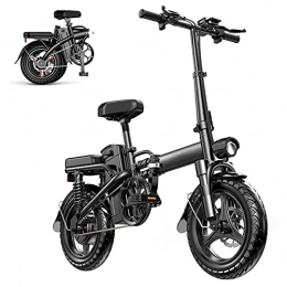 QININQ Vélos électriques QININQ Vélo Électrique Pliable 14" 4.0 Fat Tire Off-Road E-Bike 350W Batterie Lithium-ION 48V / 8Ah, Kilométrage de Recharge Jusqu'à 40-80km, Vitesse Maximum 35km / h