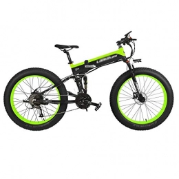 Qinmo Vélos électriques Qinmo 26 Pouces vélo Pliant électrique, Batterie au Lithium caché Amovible (48V 500W), adapté for Les Hommes, Les Femmes, équitation Sports de Plein air (Color : Black Green)