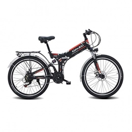 Qinmo vélo Qinmo Vlo lectrique, 26" lectrique VTT, Adulte Vlo lectrique / Commute Ebike avec Moteur 300W, 48V 10Ah Batterie, 21 Speed Professional Transmission Gears (Color : Black)