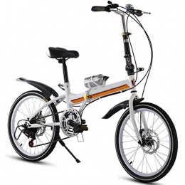 Qinmo Vélos électriques Qinmo Vlo Pliant 16 Pouces en Aluminium de vlos for Adultes 6 Vitesses Vlo lectrique 21 Vitesse Vlo lectrique Double Suspension vlo Pliant (Color : White)