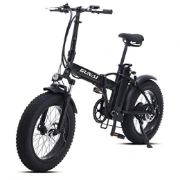 QX Vélos électriques QX Scooter 20 Pouces Vélo de Neige Électrique 500W Vtt Pliable Avec Batterie Au Lithium 48V 15Ah Et Frein À Disque Vtt E-Bike, Noir