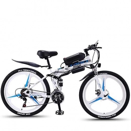 QYL Vélos électriques QYL Vélos Électriques pour Adultes, Vélo Électrique Pliable Vitesse Réglable Urban Bike Amovible au Lithium-ION pour Hommes Montagne Ebike, Blanc