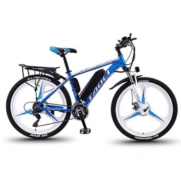 QYL Vélos électriques QYL Vélos électriques pour Adultes, en Alliage de magnésium eBikes Vélos Tout Terrain, 26" 36V 350W 13Ah Amovible au Lithium-ION pour Hommes Montagne Ebike, Bleu, 90Km