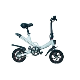 QYTEC Vélos électriques QYTEC ddzxc Vélo électrique adulte Moteur à batterie Vélo électrique pliable Pneus 30, 5 cm Vélo électrique adulte Cadre en alliage d'aluminium (couleur : blanc)