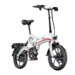 RASHIV Vélos électriques RASHIV Vélo électrique pour Adultes, vélo électrique Portable Pliable à Assistance électrique, avec Batterie Amovible 48 V 10 / 14 Ah, Charge 200 kg (White 10 Capacity)