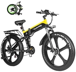 RDJM Vélos électriques RDJM VTT Electrique, 1000W Fat vélo électrique 48V Batterie au Lithium Mens Montagne E vélo 21 Vitesses 26 Pouces Fat Tire Vélo de Route Neige vélo pédales avec Plage Sports Cruiser Hommes