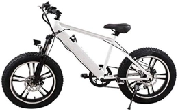 RDJM vélo RDJM VTT Electrique, Adultes Montagne Vélo électrique, avec 250W Moteur 20 Pouces 4.0 Pneu Large motoneige Amovible Batterie Double Freins à Disque Urban Commuter E-Bike Unisexe (Color : White)