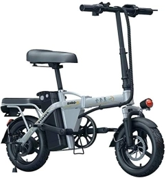 RDJM vélo RDJM VTT Electrique, Vélo électrique for Adultes Pliant E vélo 150 km E-vélo Kilométrage 6Ah-48AH Lithium-ION Batter 3 Modes Équitation 250W Vitesse Maximum 25 km / h (Color : White, Size : 36AH)