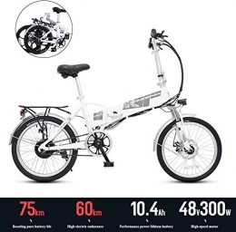 REWD Vélos électriques REWD Vlo lectrique Commute Ebike avec 300W Motorvfor Voyage, Faire du vlo et de Get Off Work (Color : White, Size : 20 inch 36V 10.4Ah)