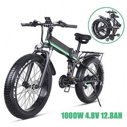 RHXX Vélos électriques RHXX Vélo Électrique Pliable 4, 0 * 26" E-Bike Fat Tire VTT Électrique pour Adultes avec 48 V 12.8AH 1000W Batterie Amovible Au Lithium-ION 21 Vitesses