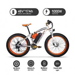 RICH BIT 022 vélo RICH BIT 022 E-Bike Mountainbike, 1000W, 48V 17Ah Akku, 26" Zoll (Orange)