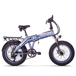 GUOWEI Vélos électriques Rich BIT RT-016 48v 500w 9.6Ah 20 Pouces Pliant Gros Pneu vélo électrique E vélo Ebike Snow Fat Bike avec écran LCD Intelligent (Gray)