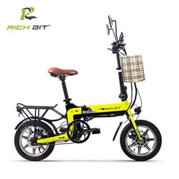 RICH BIT-ZDC vélo Rich BIT RT-619 Pliant Vlo lectrique 14 Pouces Portable et Facile Ranger. Batterie Lithium-ION de 10, 2 Ah et Moto silencieuse de 250 W, avec Affichage de la Vitesse et du Papillon (Green)