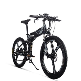 RICH BIT Vélos électriques RICH BIT TOP-860 36V 12.8Ah Vélo de Ville à Suspension complète Vélo de Montagne Pliant électrique Pliant (Black)