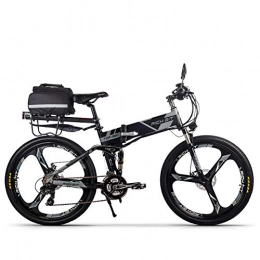 RICH BIT vélo RICH BIT Vélo électrique 250W * 36V * 12.8Ah vélo Pliant Shimano 21 Vitesses Mountain Ebike (Gris-Noir)