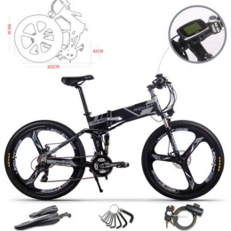 RICH BIT Vélos électriques RICH BIT Vélo électrique 26 Pouces avec vélo électrique Pliable, équipé d'une Batterie 36 V, 9, 6 Ah, 250 W et d'un Moteur sans balais, (860gray)