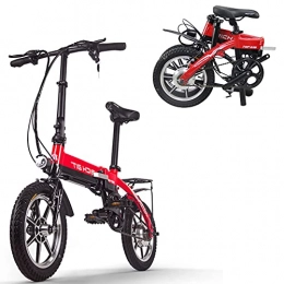 RICH BIT Vélos électriques RICH BIT Vélo électrique RT-618, Batterie Lithium-ION 250W 36v * 10.2Ah, vélo de Ville Pliable de 14 Pouces pour Adulte (Rouge)