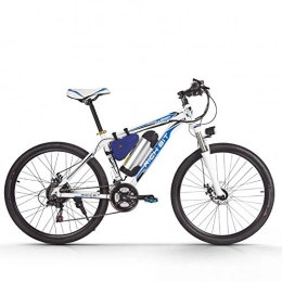Richbit Cycliste Vlo lectrique 250W Moteur haute performance batterie lithium-ion Aluminium Cadre de montagne de vlo Cross Country pour Unisexe Blanc/bleu