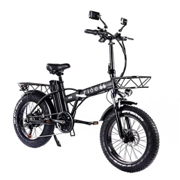 ride66 vélo Ride66 R8 Folding Electric Bike Fat Tire Dual Mechanical Disc Brake Panier à provisions