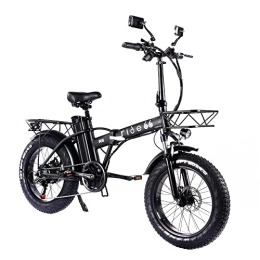 ride66 Vélos électriques Ride66 Vélo Électrique, 20" VTT Pliable Fat Bike Shimano 7 Vitesses Freins Double Disque de Ville Vélo pour Femme Homme Adulte