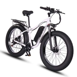 ride66 Vélos électriques ride66 Vélo Électrique VTT Fat Bike 26 Pouces 48V 16Ah Batterie Ebike pour Homme Femme (Blanc) XL